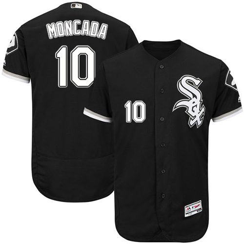 Chicago White Sox #10 Yoan Moncada Black Flexbase Authentic Collection Stitched Jersey Men's