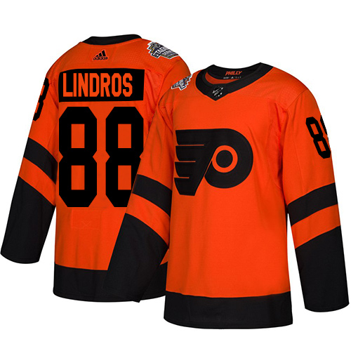 Adidas Philadelphia Flyers #88 Eric Lindros Orange Authentic 2019 Stadium Series Stitched Youth Jersey Youth