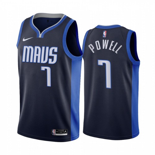 Dallas Dallas Mavericks #7 Dwight Powell Navy Swingman 2020-21 Earned Edition Jersey Mens