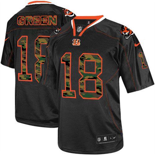 Cincinnati Bengals #18 A.J. Green Black Men's Stitched Elite Camo Fashion Jersey Men's