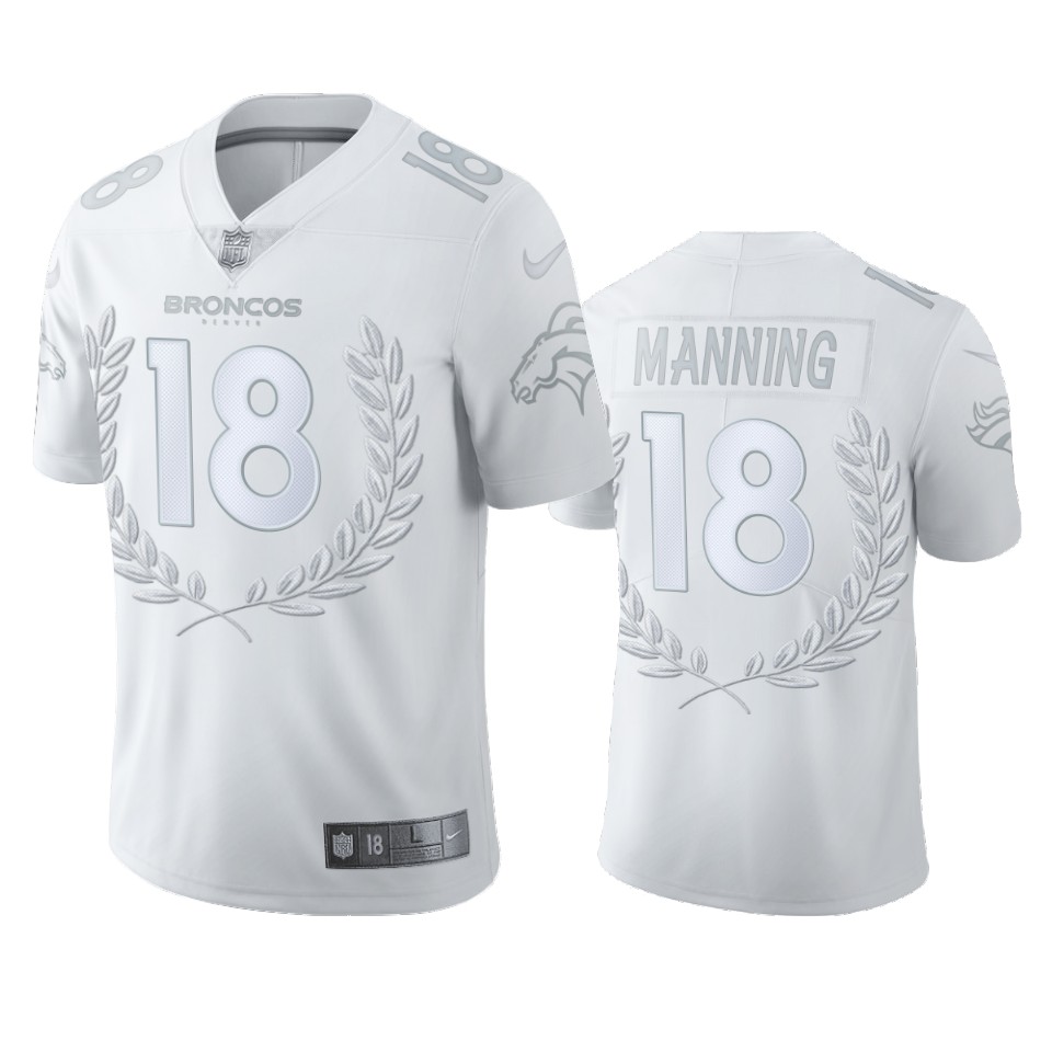Denver Broncos #18 Peyton Manning Men''S Platinum MVP Limited Edition Jersey