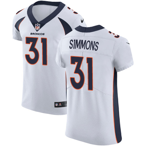 Broncos #31 Justin Simmons White Men's Stitched Vapor Untouchable Elite Jersey