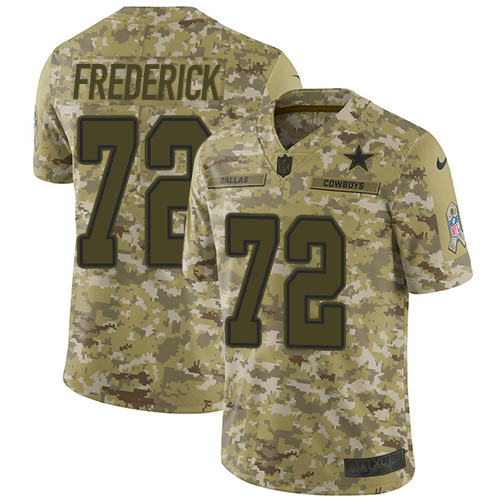 Dallas Cowboys #72 Travis Frederick Camo Youth Stitched Limited 2018 Salute to Service Jersey Youth