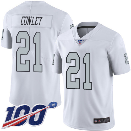 Las Vegas Raiders #21 Gareon Conley White Men's Stitched Limited Rush 100th Season Jersey Men's