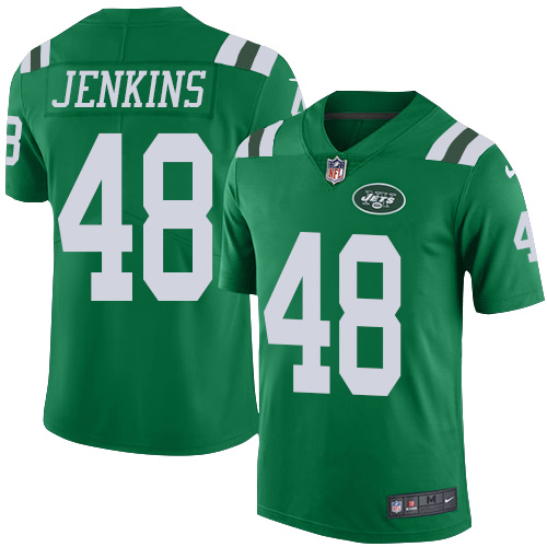 New York Jets #48 Jordan Jenkins Green Youth Stitched Limited Rush Jersey Youth