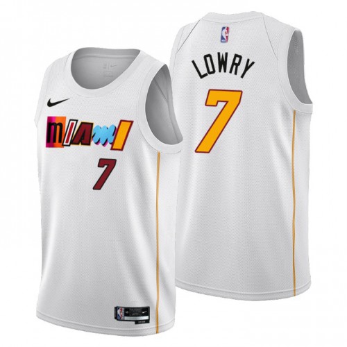 Miami Heat #7 Kyle Lowry Mens 2022-23 City Edition Jersey - Cherry Blossom White Mens