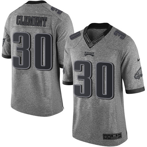 Philadelphia Eagles #30 Corey Clement Gray Men's Stitched Limited Gridiron Gray Jersey Men's