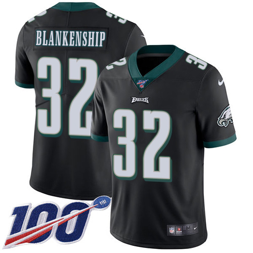 Eagles #32 Reed Blankenship Black Alternate Men's Stitched 100th Season Vapor Untouchable Limited Jersey