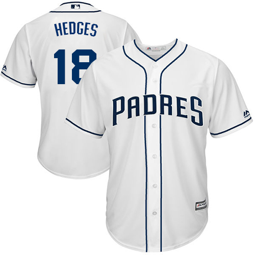 San Diego Padres #18 Austin Hedges White New Cool Base Stitched Jersey Men's