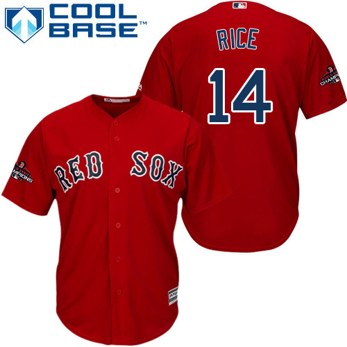 Boston Red Sox #14 Jim Rice Red Cool Base 2018 World Series Champions Stitched Youth Jersey Youth
