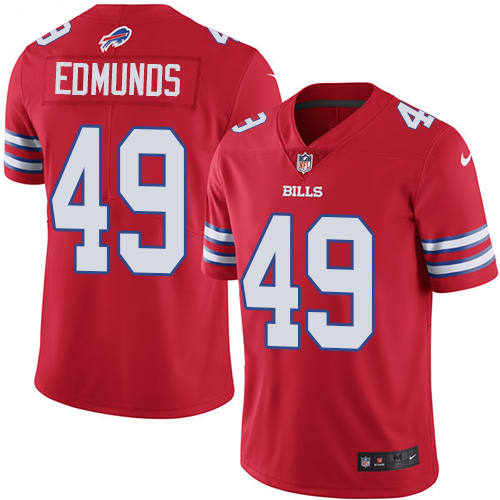 Bills #49 Tremaine Edmunds Red Men's Stitched Limited Rush Jersey