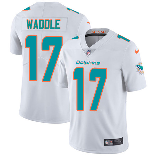 Dolphins #17 Jaylen Waddle White Men's Stitched Vapor Untouchable Limited Jersey