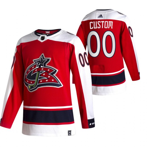 Columbus Blue Jackets Custom Red Men's Adidas 2020-21 Alternate Authentic Player Jersey