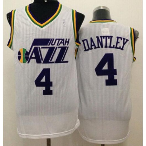 Utah Jazz #4 Adrian Dantley White Throwback Stitched Jersey Mens