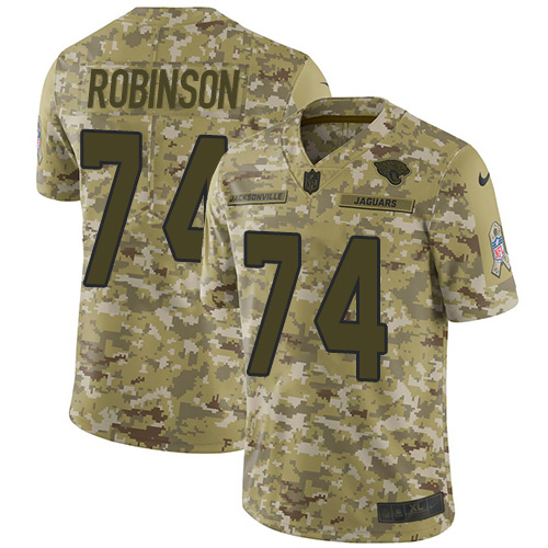 Jacksonville Jaguars #74 Cam Robinson Camo Men's Stitched Limited 2018 Salute To Service Jersey Men's