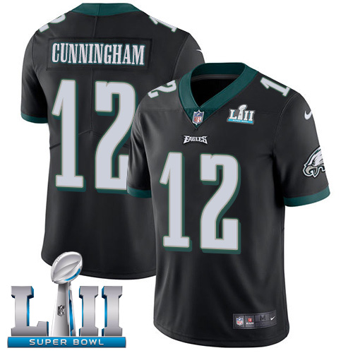 Philadelphia Eagles #12 Randall Cunningham Black Alternate Super Bowl LII Youth Stitched Vapor Untouchable Limited Jersey Youth