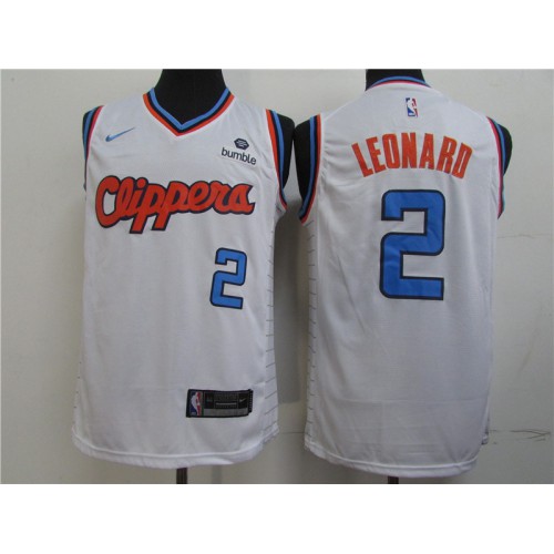 Los Angeles Clippers #2 Kawhi Leonard White 2019-20 City Edition Swingman Jersey Mens