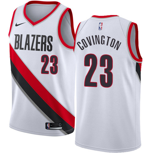 Portland Trail Blazers #23 Robert Covington White Swingman Association Edition Jersey Mens