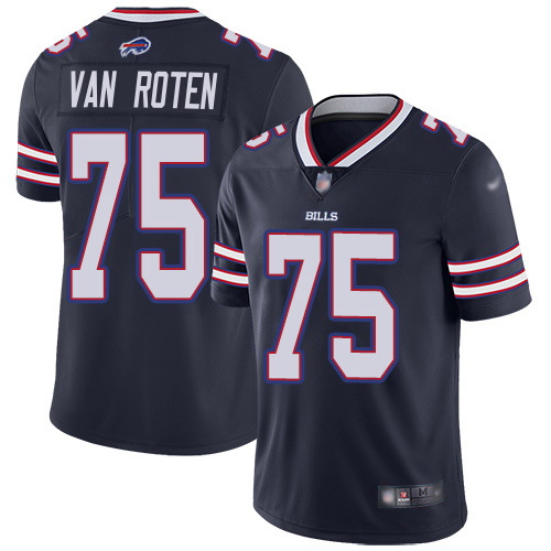 Bills #75 Greg Van Roten Navy Men's Stitched Limited Inverted Legend Jersey