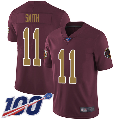 Washington Commanders #11 Alex Smith Burgundy Red Alternate Men's Stitched 100th Season Vapor Limited Jersey Men's