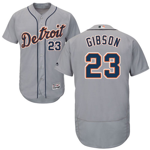 Detroit Tigers #23 Kirk Gibson Grey Flexbase Authentic Collection Stitched Jersey Men's