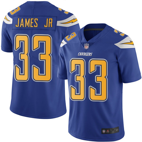 Chargers #33 Derwin James Jr Electric Blue Youth Stitched Limited Rush Jersey