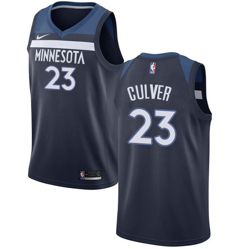 Minnesota Timberwolves #23 Jarrett Culver Navy Blue Swingman Icon Edition Jersey Mens