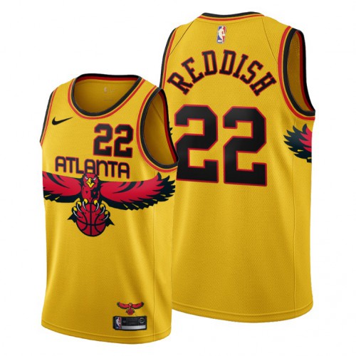 Atlanta Atlanta Hawks #22 Cam Reddish Mens 2021-22 City Edition Gold Jersey Mens