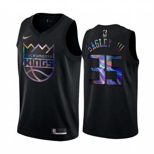 Sacramento Kings #35 Marvin Bagley III Mens Iridescent Holographic Collection Jersey - Black Mens