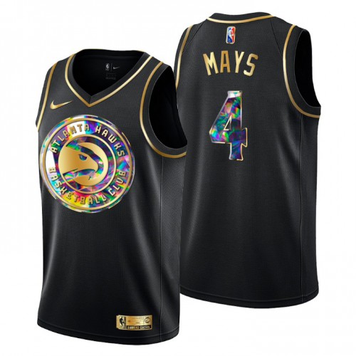 Atlanta Atlanta Hawks #4 Skylar Mays Mens Golden Edition Diamond Logo 2021/22 Swingman Jersey - Black Mens