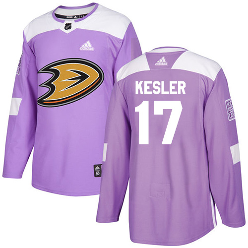 Adidas Anaheim Ducks #17 Ryan Kesler Purple Authentic Fights Cancer Youth Stitched Jersey Youth