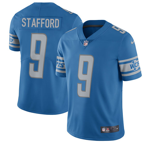 Detroit Lions #9 Matthew Stafford Blue Team Color Men's Stitched Vapor Untouchable Limited Jersey Men's