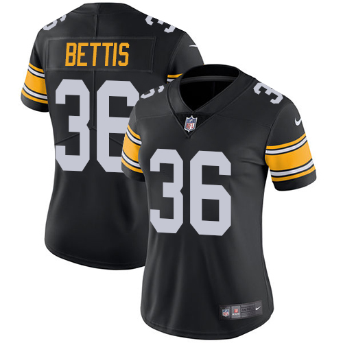 Steelers #36 Jerome Bettis Black Alternate Women's Stitched Vapor Untouchable Limited Jersey