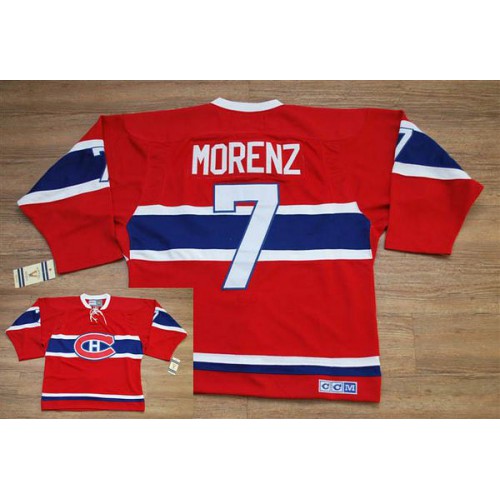 Montreal Canadiens #7 Howie Morenz Stitched Red CH CCM Throwback Jersey Men's