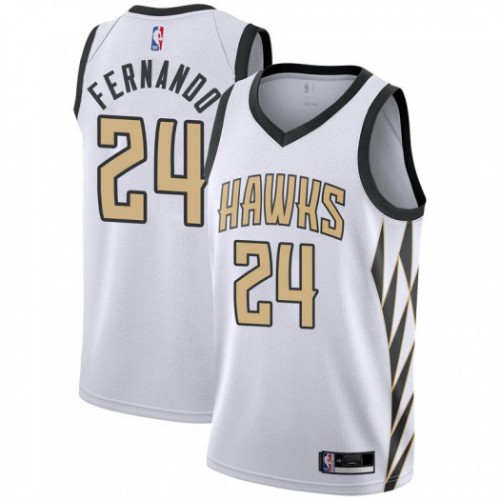 Atlanta Hawks #24 Bruno Fernando White Swingman City Edition 2018/19 Jersey Mens