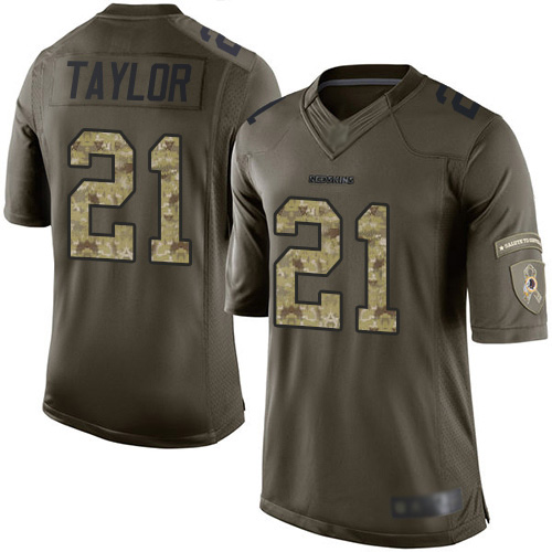 Commanders #21 Sean Taylor Green Men's Stitched Limited 2015 Salute To Service Jersey