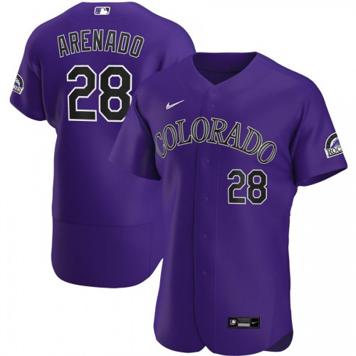 Colorado Colorado Rockies #28 Nolan Arenado Men's Purple Alternate 2020 Authentic Player Jersey Men's