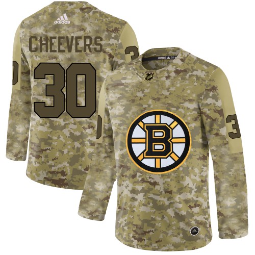 Adidas Boston Bruins #30 Gerry Cheevers Camo Authentic Stitched Jersey Men's