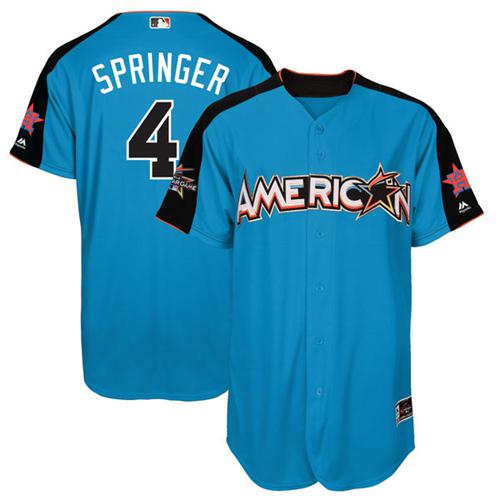 Houston Astros #4 George Springer Blue 2017 All-Star American League Stitched Youth Jersey Youth