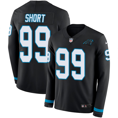 Carolina Panthers #99 Kawann Short Black Team Color Men's Stitched Limited Therma Long Sleeve Jersey Men's