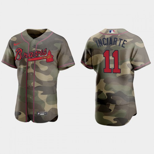 Atlanta Atlanta Braves #11 Ender Inciarte Men's 2021 Armed Forces Day Authentic Jersey -Camo Men's