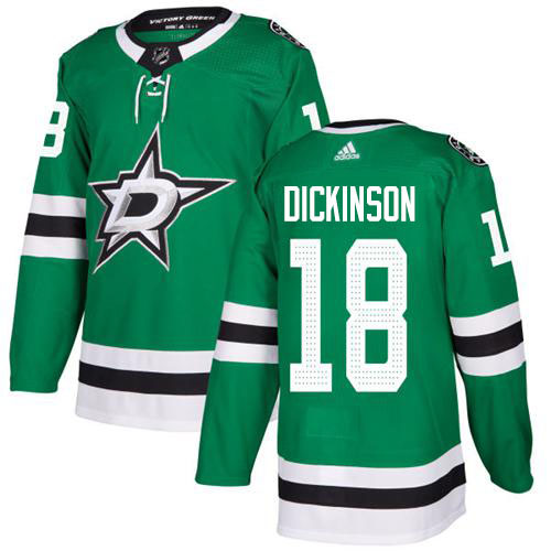 Adidas Dallas Stars #18 Jason Dickinson Green Home Authentic Stitched Jersey Men's