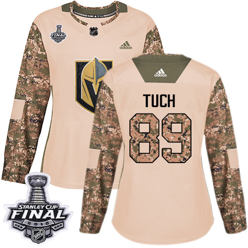 Adidas Golden Vegas Golden Knights #89 Alex Tuch Camo Authentic 2017 Veterans Day 2018 Stanley Cup Final Women's Stitched Jersey Womens