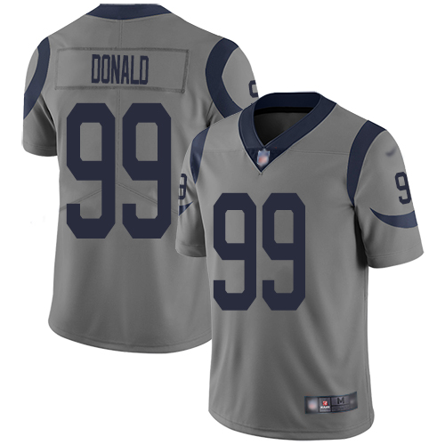 Rams #99 Aaron Donald Gray Men's Stitched Limited Inverted Legend Jersey