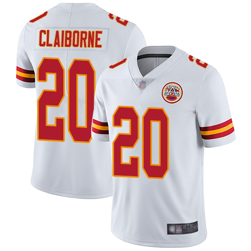 Kansas City Chiefs #20 Morris Claiborne White Men's Stitched Vapor Untouchable Limited Jersey Men's