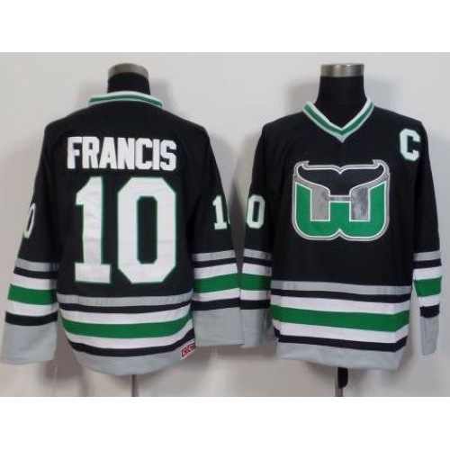 Hartford Whalers #10 Ron Francis Black CCM Throwback Stitched Jersey Men's