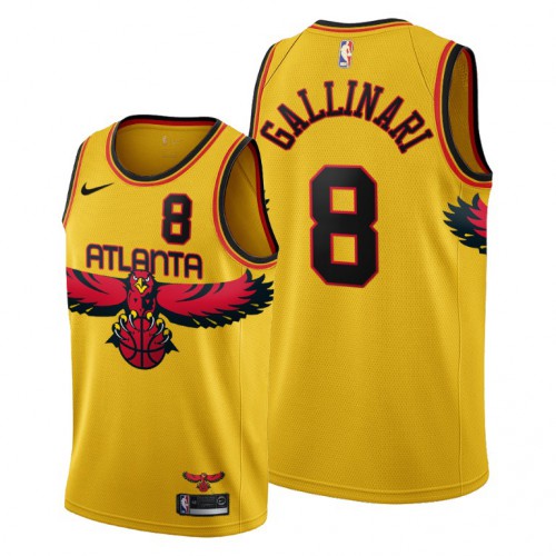 Atlanta Atlanta Hawks #8 Danilo Gallinari Mens 2021-22 City Edition Gold Jersey Mens