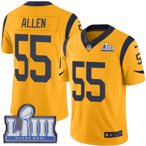Los Angeles Rams #55 Brian Allen Gold Super Bowl LIII Bound Men's Stitched Limited Rush Jersey Men's