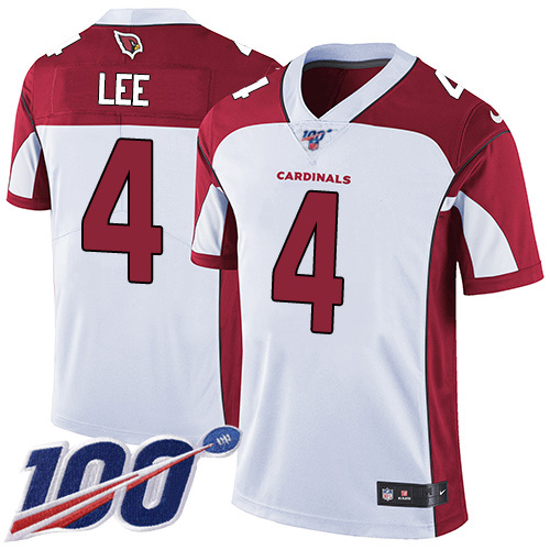 Arizona Cardinals #4 Andy Lee White Men's Stitched 100th Season Vapor Limited Jersey Men's