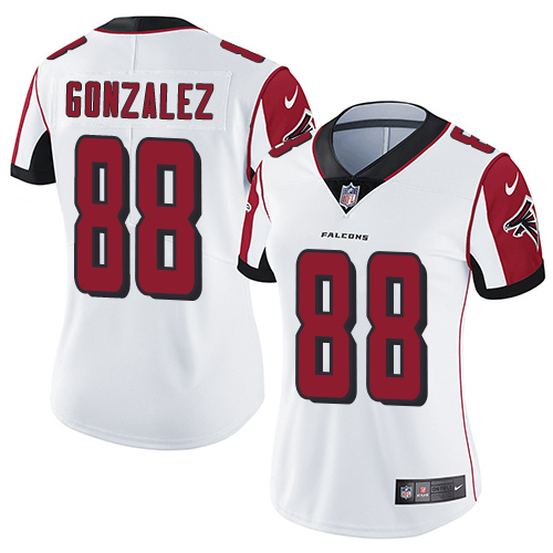 Atlanta Falcons #88 Tony Gonzalez White Women's Stitched Vapor Untouchable Limited Jersey Womens